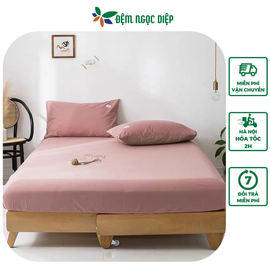 Ga gối cotton Tici m6 2m hoặc m8 2m nhiều màu, ga giường kèm vỏ gối ( không vỏ chăn ) ĐỆMNGỌCDIỆP