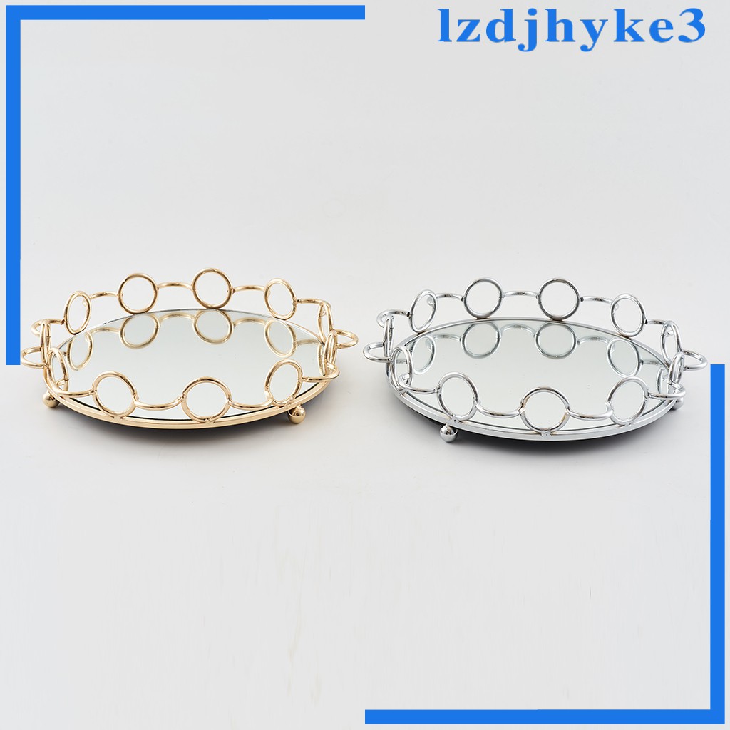 Khay Đựng Nến Bằng Thủy Tinh Tráng Gương Sang Trọng Enjoylife lzdjhyke3