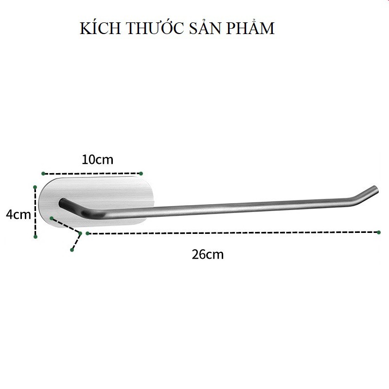 [Mã BMBAU50 giảm 7% đơn 99K] Giá Treo cuộn Giấy vệ sinh, treo khăn lau nhà bếp Dán Tường Inox 304 Latimax - Dài 26cm