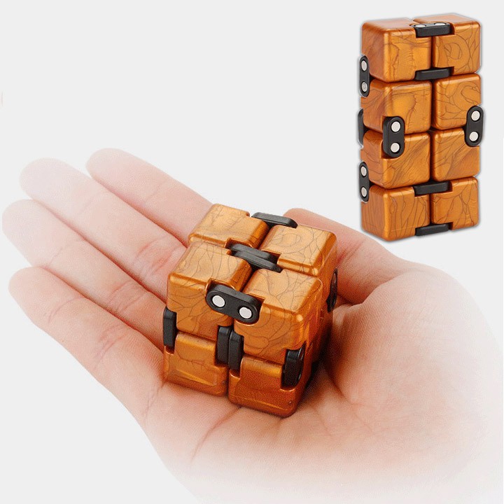 Khối Lập Phương INFINITY CUBE Vô Cực Giải Trí Xả Stress (Nâu Vân)