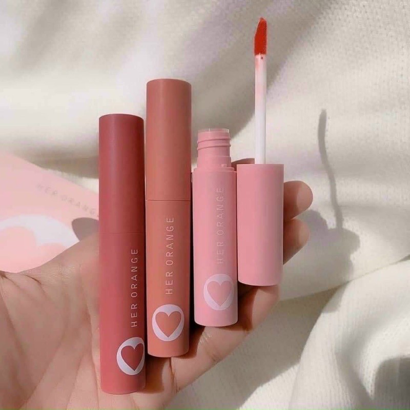 Son Kem Lì 😍 FREESHIP😍 Set son 3 Cây HerOrange Trái tim 3C x-slim lip gloss kit - Chính Hãng