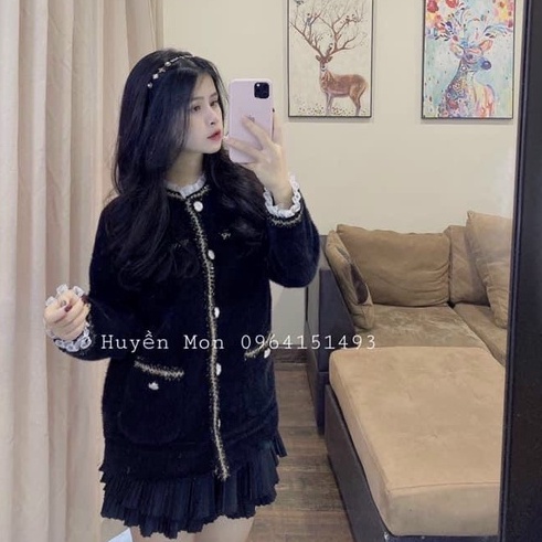 Áo khoác len lông cừu nữ cardigan [ hàng loại 1 ], chất len mềm mịn phong cách thời trang hàn quốc | BigBuy360 - bigbuy360.vn