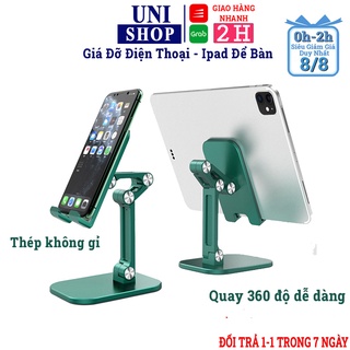 Giá đỡ điện thoại iPhone/iPad để bàn có thể gập gọn, đa năng chất liệu thép siêu bền - Uni Shop