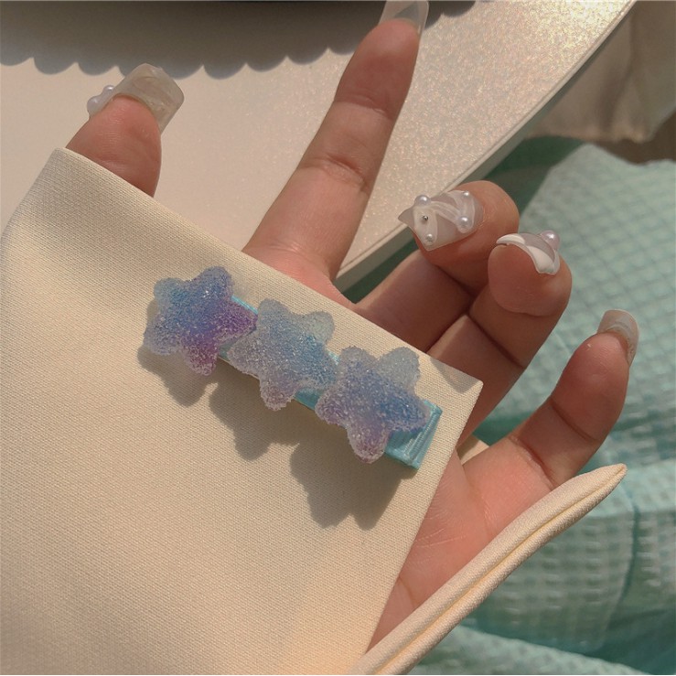 [Mã SKAMCLU8 giảm 10% cho đơn từ 100K] Kẹp tóc họa tiết kẹo dẻo Jelly xanh pastel xinh xắn