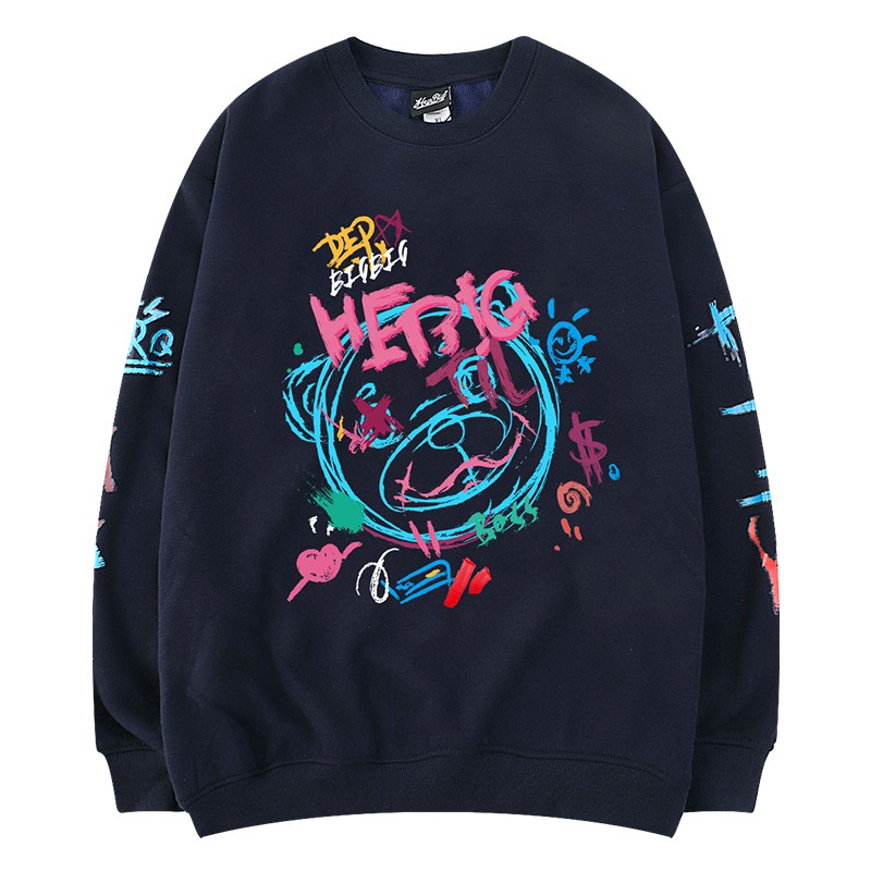 [NY0048] Áo sweater lót lông in chữ "Hey Big" áo len (NELLY)