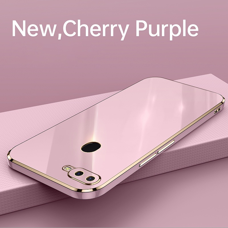 Ốp Điện Thoại Silicon TPU Mềm Mạ Vàng Sang Trọng Cho Oppo A12 A5S A3S A7 A11K A1K A83 A59 A57 A39 A37 F1S Realme C1 C2