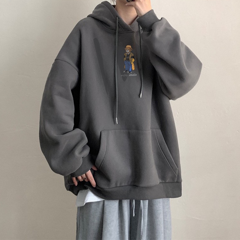 Áo khoác hoodie nam nữ unisex cặp đôi form rộng nỉ ngoại bông dày TEDDY local brand hàn quốc ulzzang cute zip chống nắng