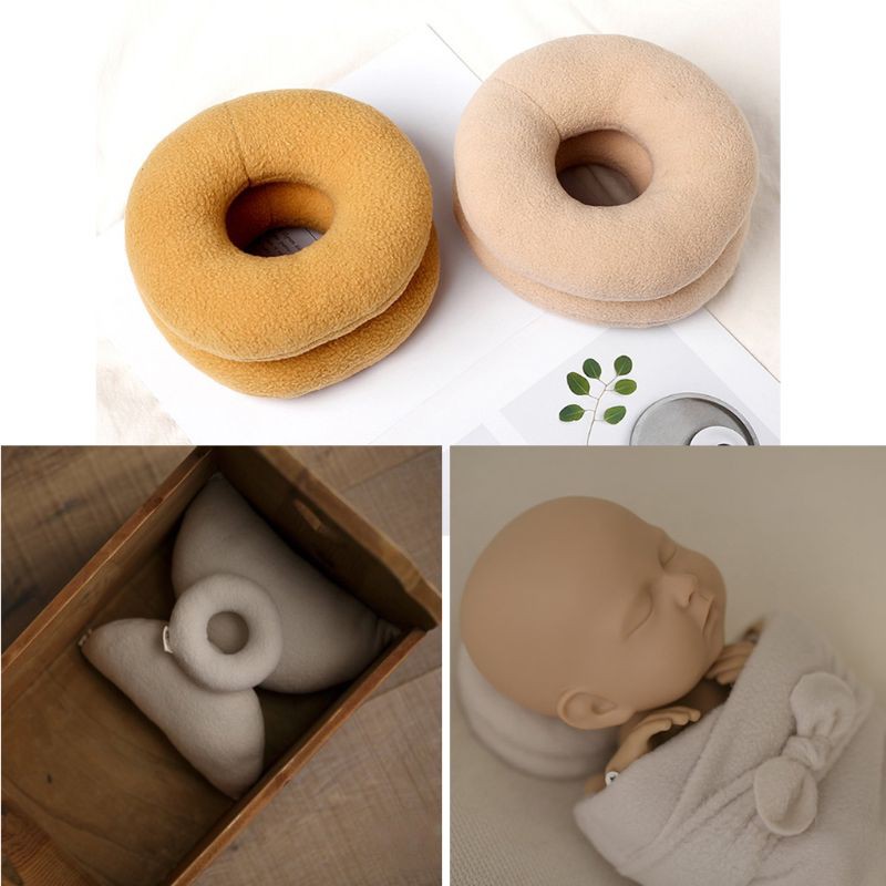 INN 2pc Newborn Photography Props Posing Support Pillow Baby Boy Girl Photo Shoot Studio Round Donut Head Poser Props