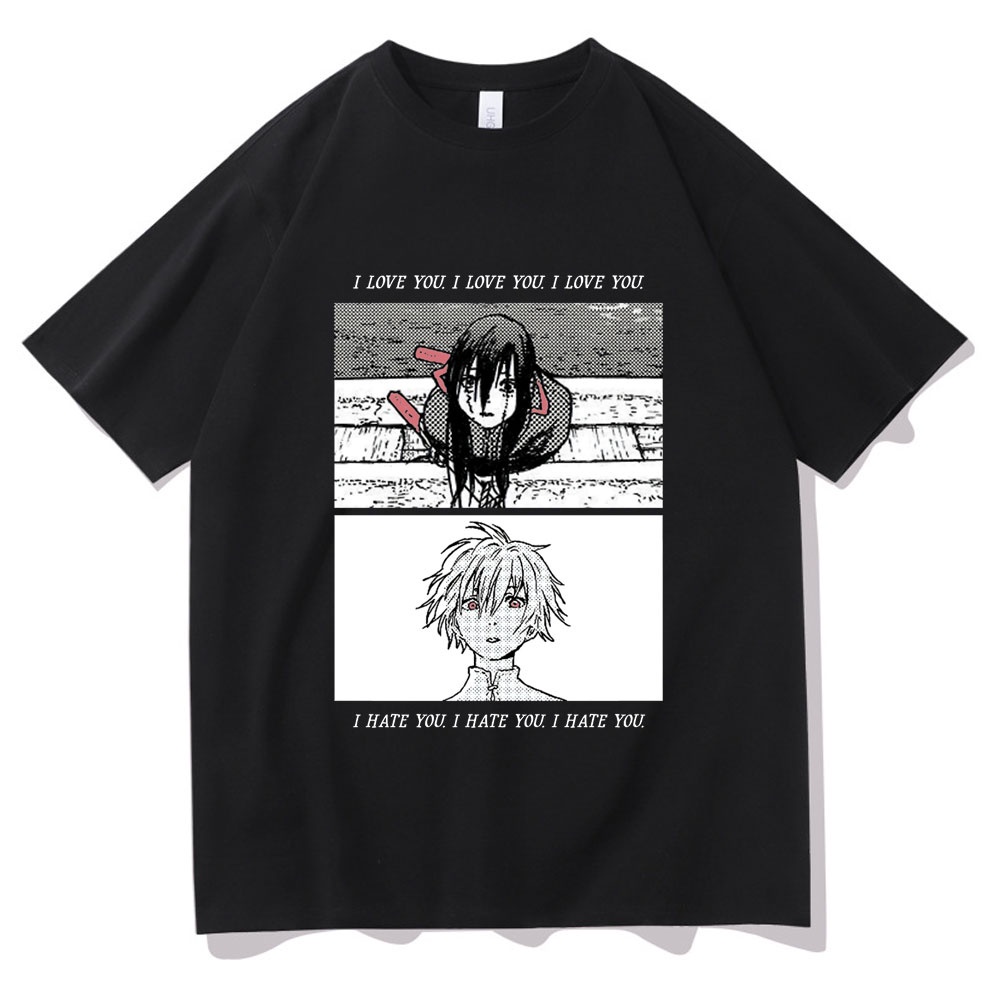 SDFAGX To Your Eternity LOVE HATE T-shirt Japanese Anime Tshirt Immortal You and Attack on Titan Print All-match Mens Short Sleeve Tees