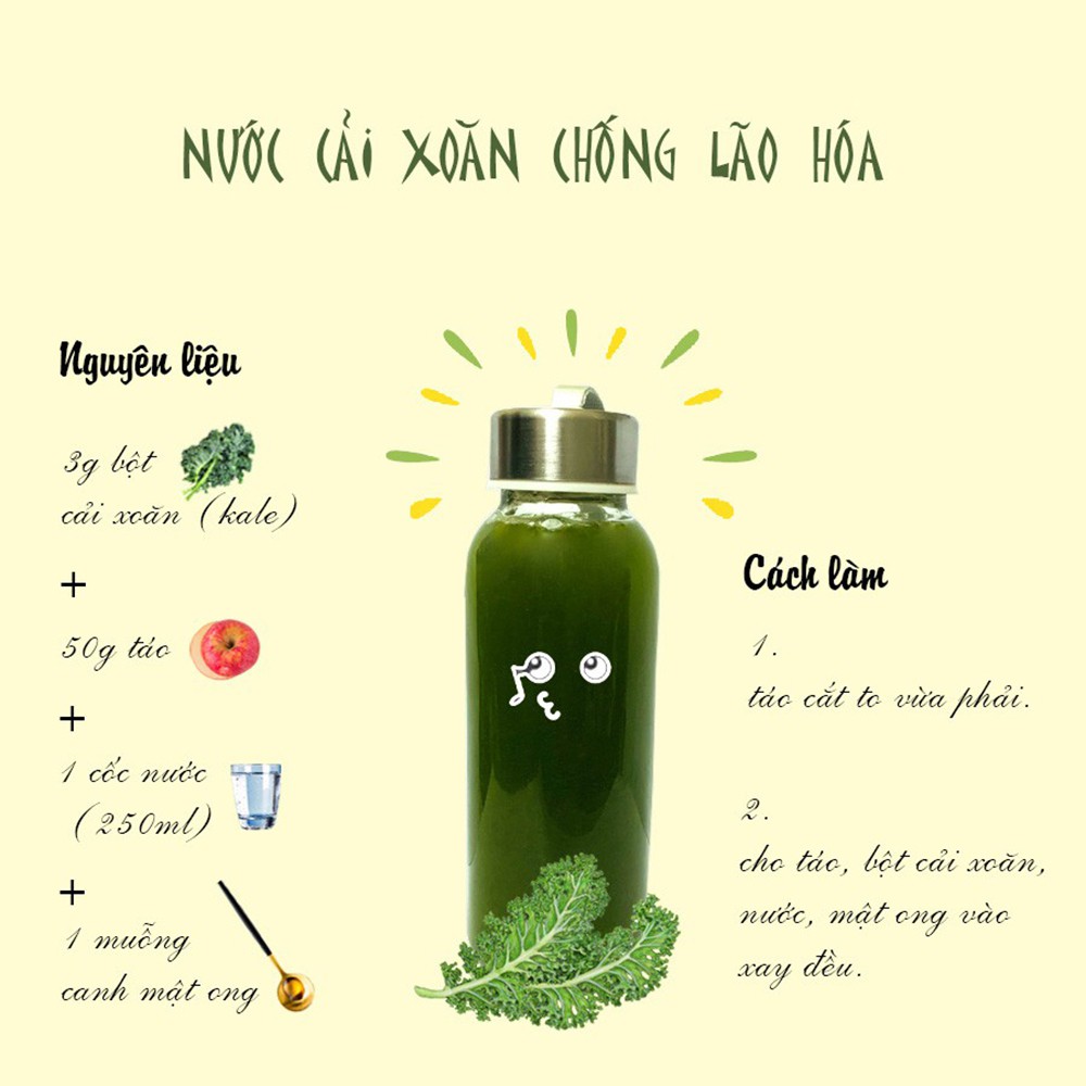 Bột cải xoăn Dalahouse - Bột cải Kale ăn dặm cho bé giúp phát triển trí não 50Gr