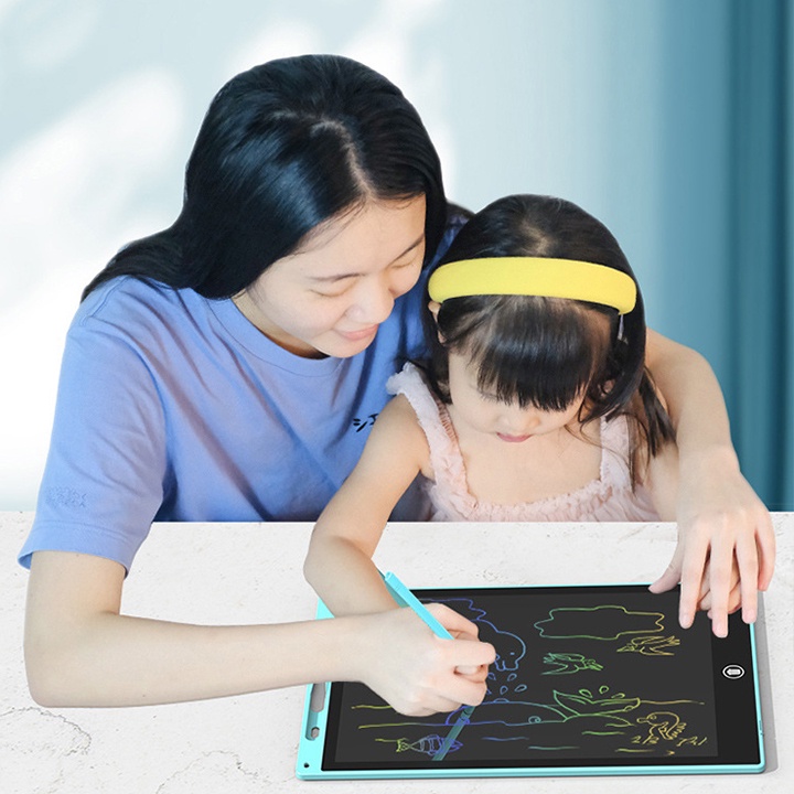 Bảng vẽ điện tử, bảng viết tự xóa thông minh cho bé màn hình LCD 8.5in, 10in, 12in đa màu, Bảo hành 12 tháng