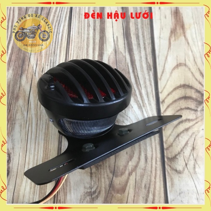 Đèn hậu độ xe Classic có lưới bảo vệ kèm sẵn pat gắn biên số, hàng cao cấp độ xe Cafe racer, win..
