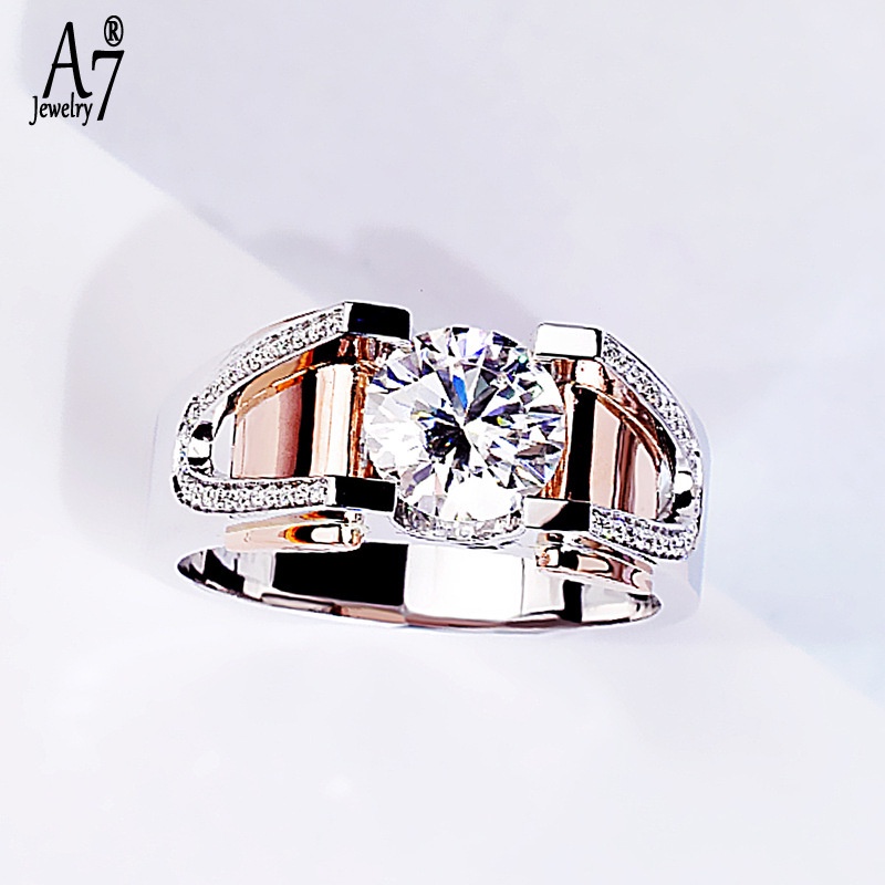 Nhẫn mạ bạc 925 2 màu sắc xinh xắn