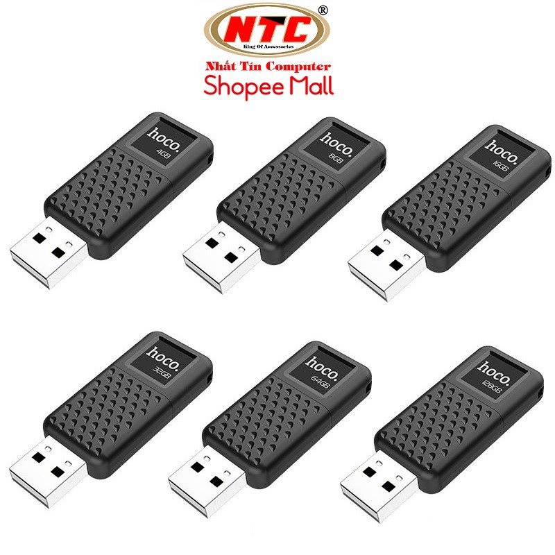 USB 2.0 HOCO UD6 Intelligent 16GB / 32GB / 64GB / 128GB - Nắp trượt (Đen) - Hãng phân phối chính thức