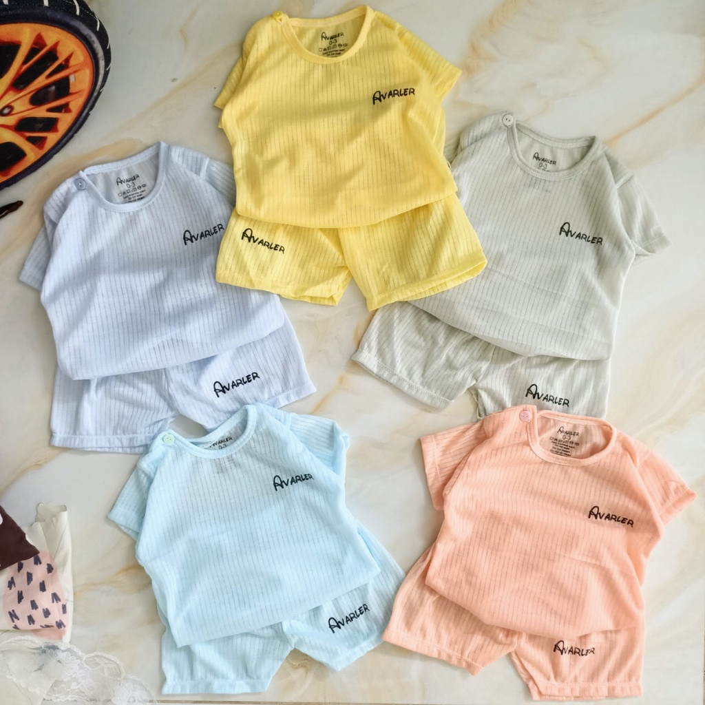 Bộ cộc trẻ em sơ sinh mặc hè chất cotton gân tăm giấy AVA thoáng mát cho bé trai bé gái từ 0-3 tuổi