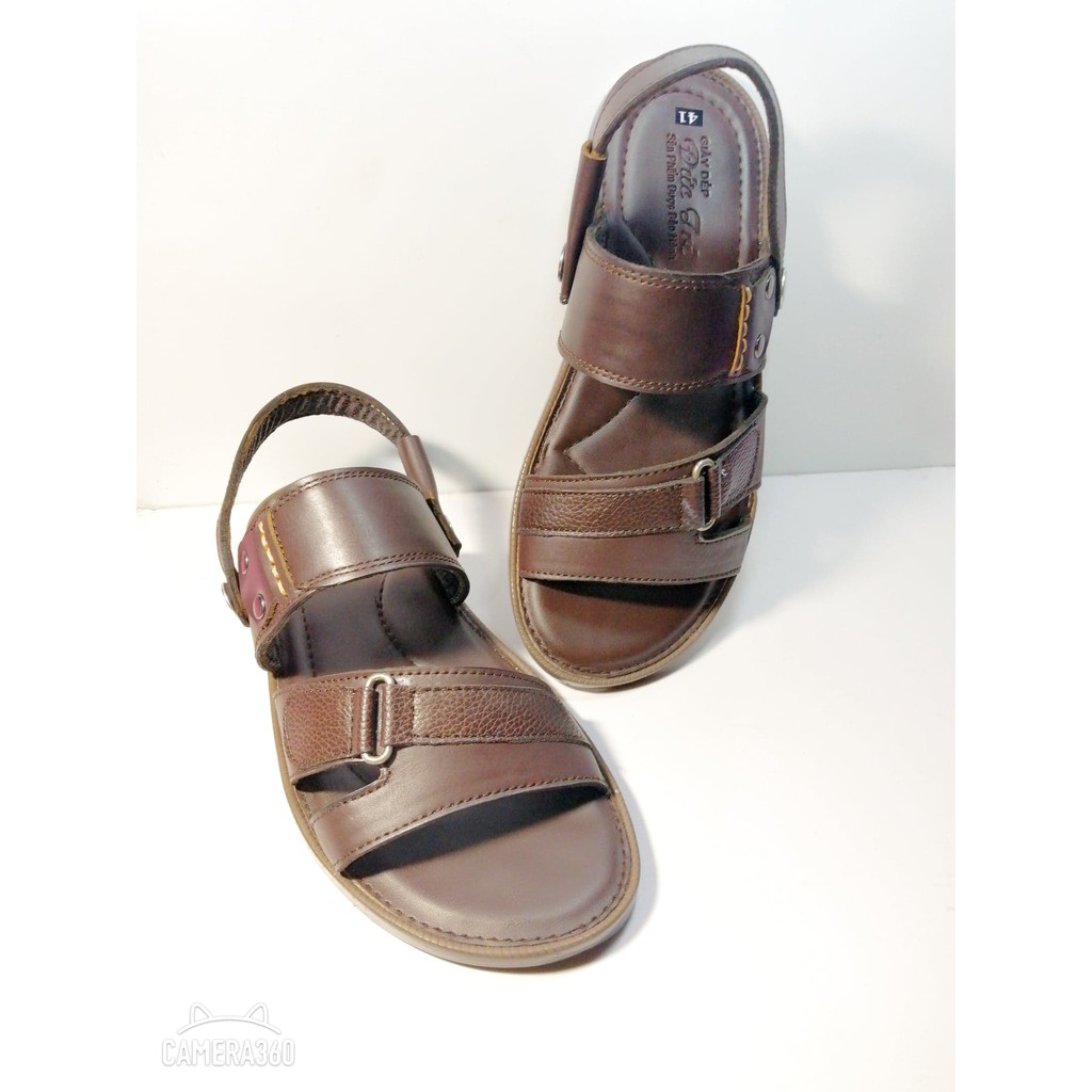 Sandal Nam da bò cao cấp , Đế Da - Mã Q2