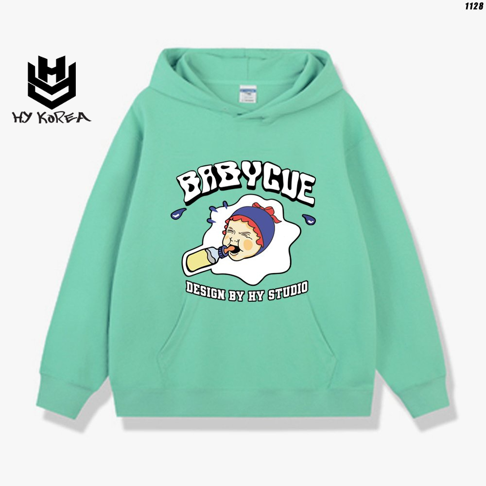 Áo hoodie form rộng unisex Vải Nỉ Bông BabyCue 1128 HY KOREA