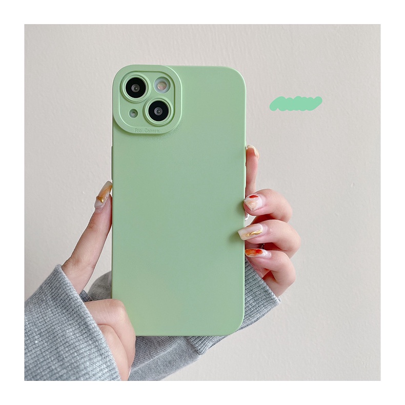 Ốp điện thoại silicon dẻo màu trơn bảo vệ camera cho iPhone 13 12 11 Pro Max X XS XR 8 7 Plus 13Pro 12Pro 11Pro