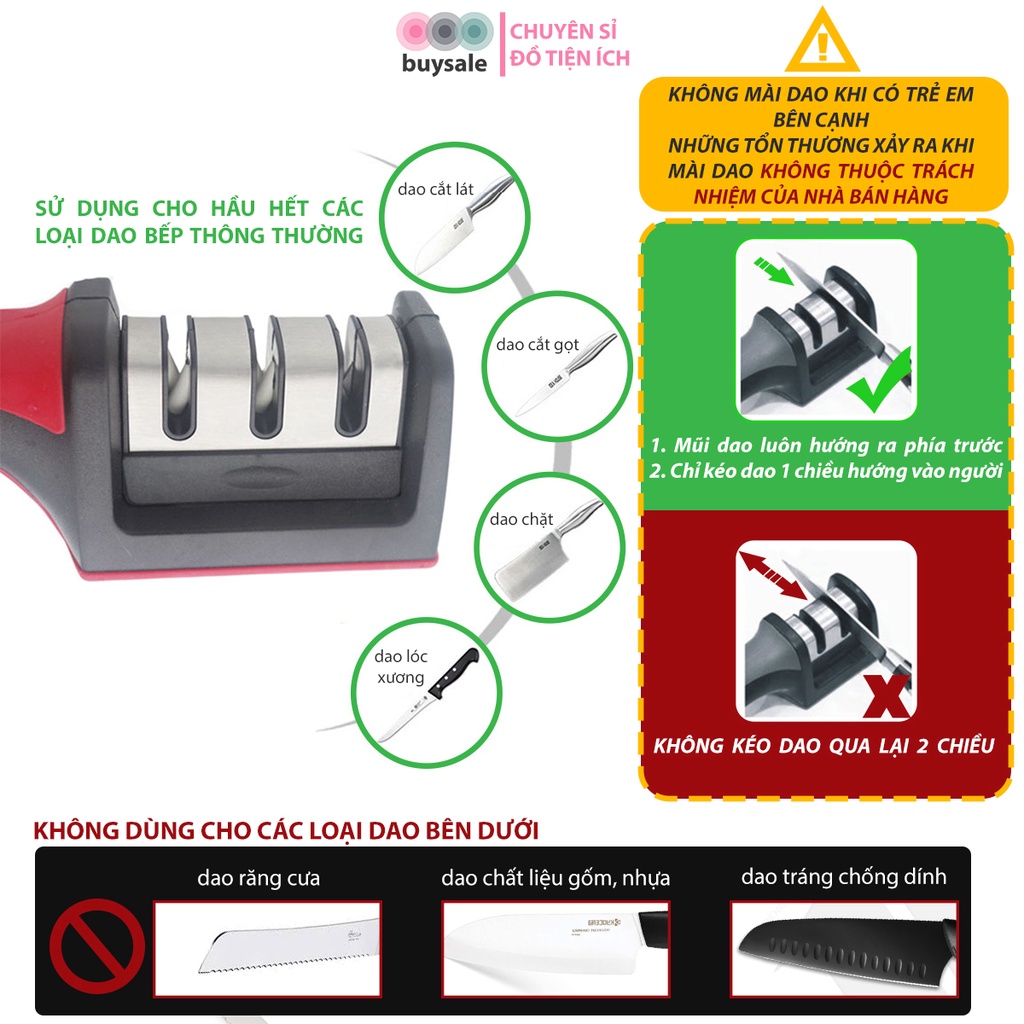 Dụng cụ mài dao 3 cấp độ cầm tay tiện lợi, mài siêu bén_Buysales_BSPK184