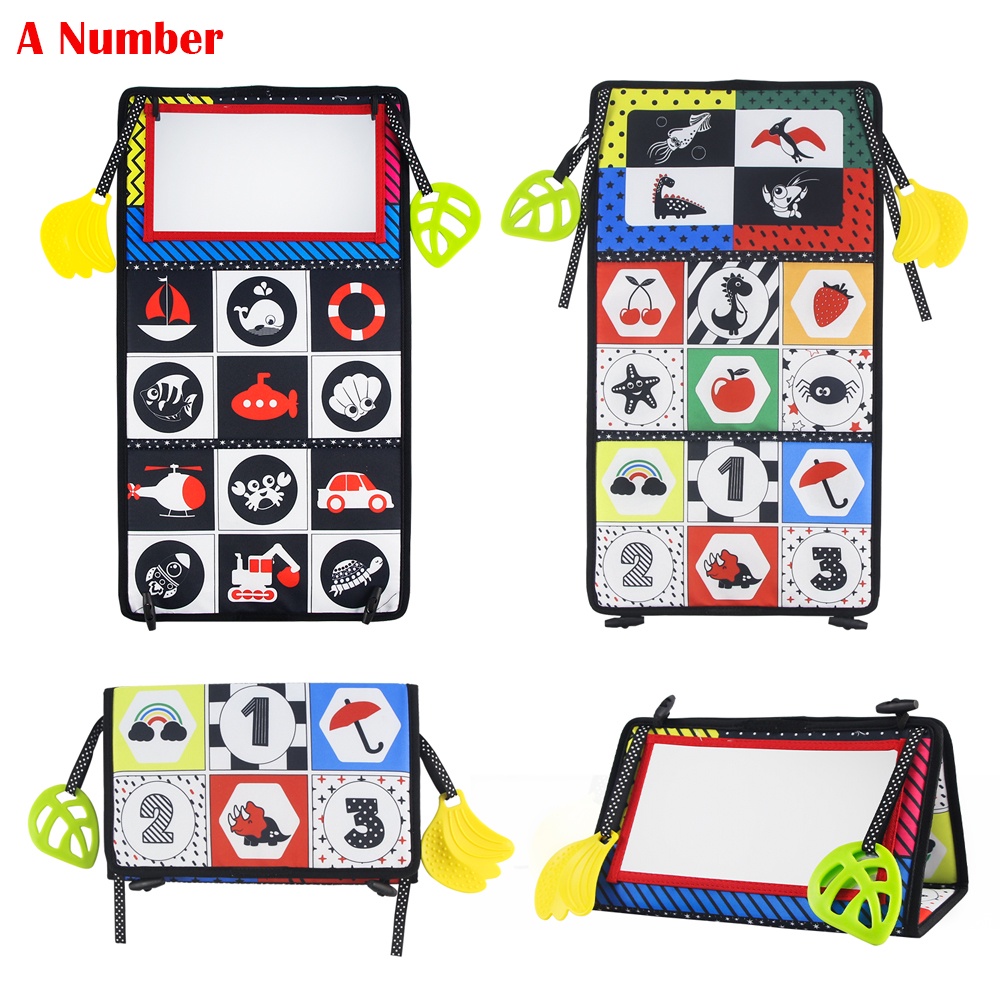 Đồ chơi phản chiếu qua gương có độ tương phản cao màu đen và trắng giáo dục cho trẻ sơ sinh