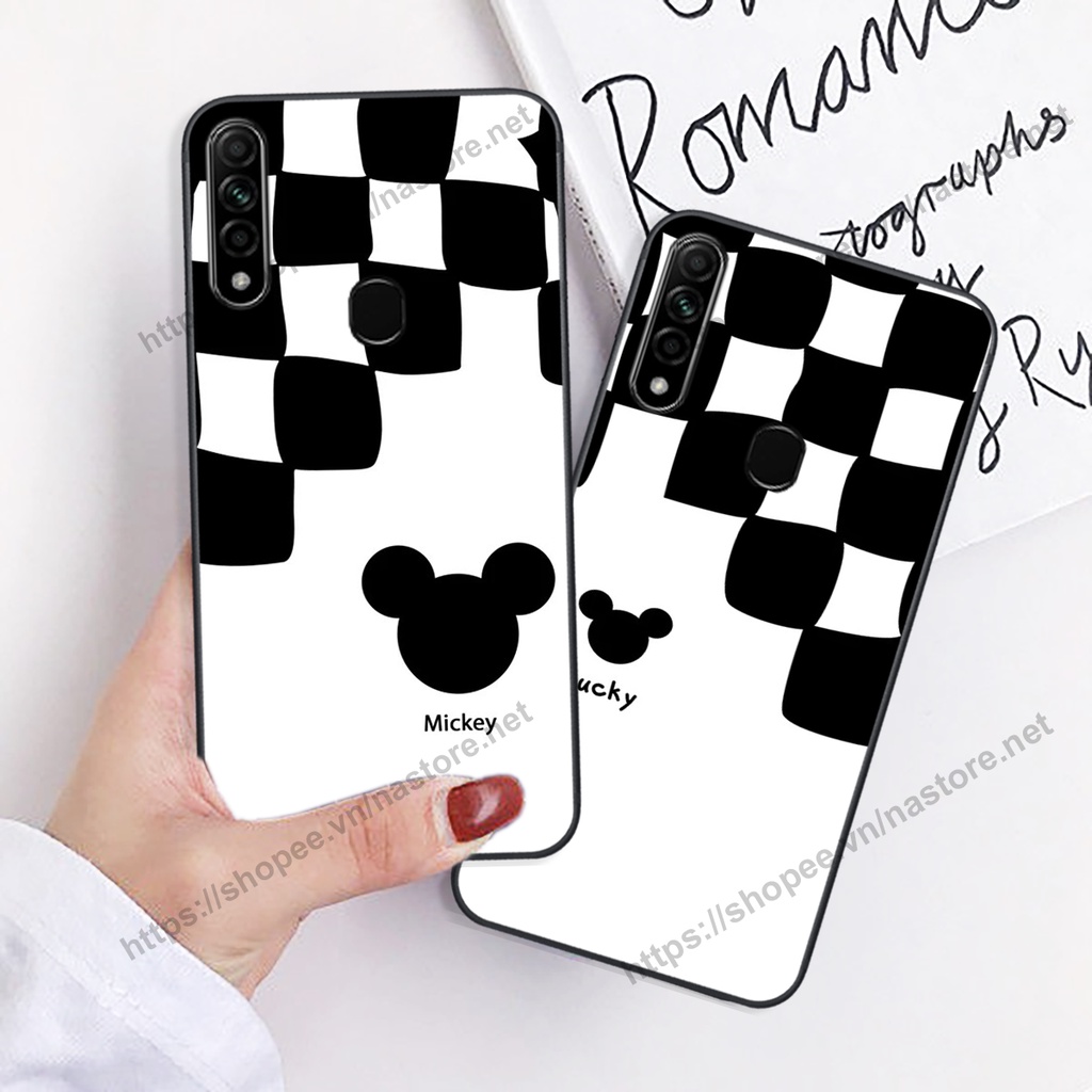 Ốp lưng Oppo A31 2020 / A8 trái tim họa tiết caro, mikey họa tiết beabrick kaws cute