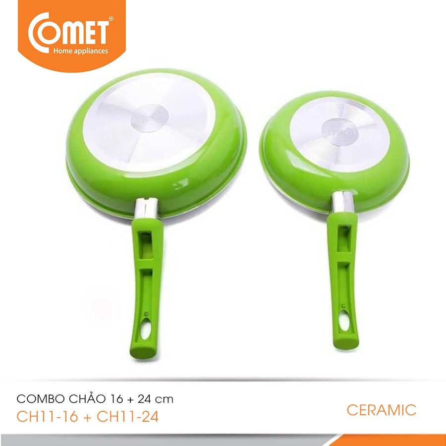 Combo 2 chảo COMET chống dính Ceramic CH11-16 &amp; CH11-24