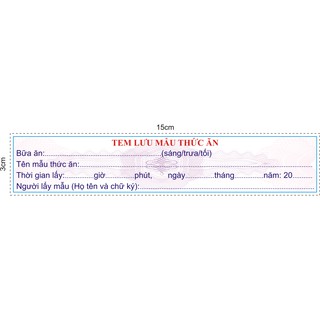 Tem lưu mẫu thức ăn