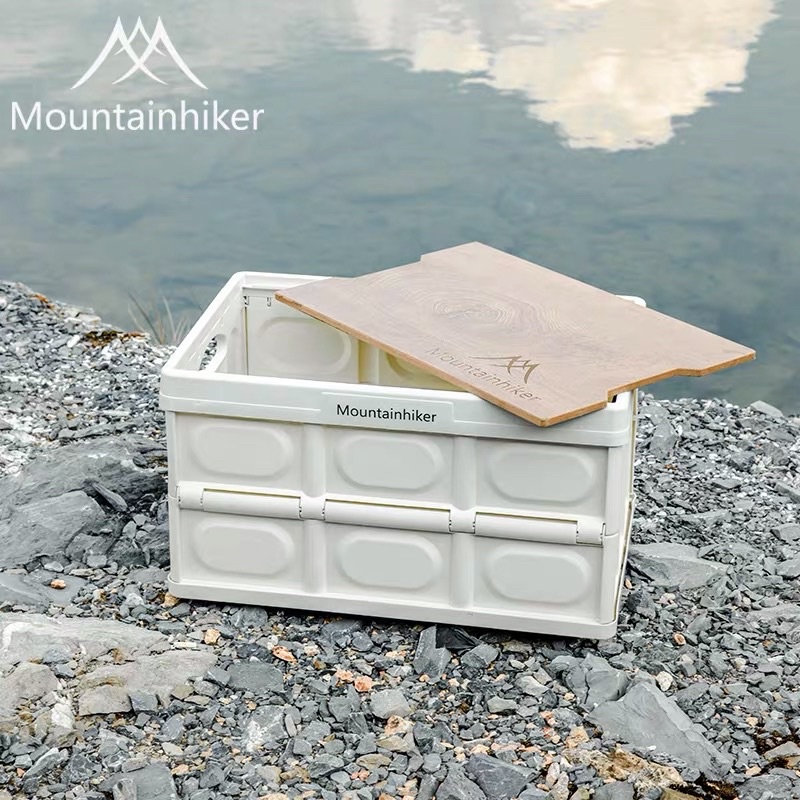 CHÍNH HÃNG-Thùng Gấp Gọn Dã Ngoại Du Lịch Mountainhiker - Thùng Mặt Gỗ 50,55L Và 30 Lít Cáo đeo nơ