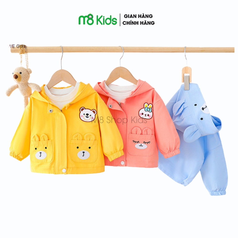 Áo gió thêu Gấu túi hình thú dễ thương cho bé 10-23kg QATE719 -M8shopkids