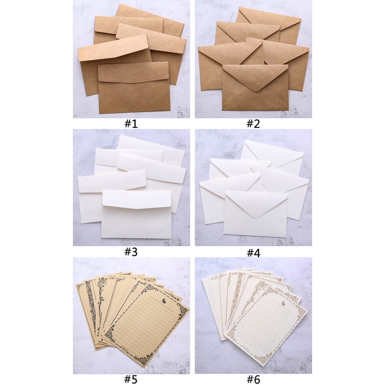 Bộ 8 cái phong bì và giấy viết thư kiểu Hàn Quốc cổ điển