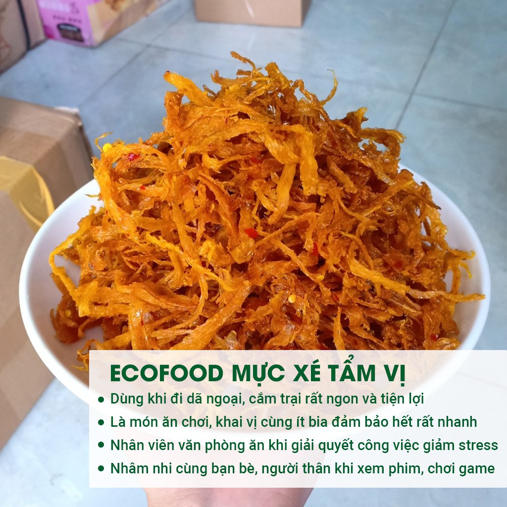 Mực Xé Tẩm Gia Vị 250G Ecofood - Đồ Ăn Vặt Việt Nam - An Toàn Vệ Sinh Thực Phẩm