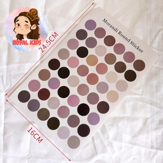 Set 48 sticker sắc màu cao cấp Morandi Round