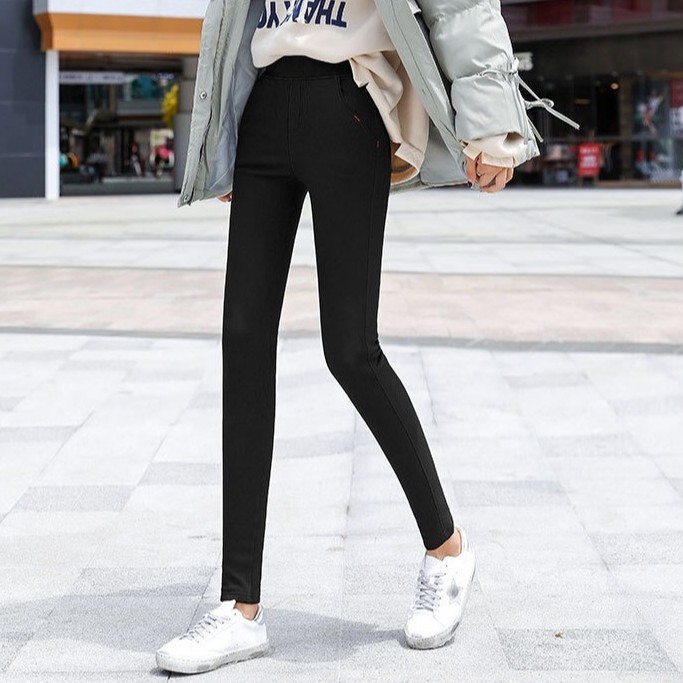 Quần Legging giả Jean lót lông cạp cao loại 1 | BigBuy360 - bigbuy360.vn