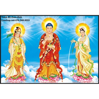 Tranh đính đá TAM THẾ PHẬT 88600 (105x75cm) chưa đính