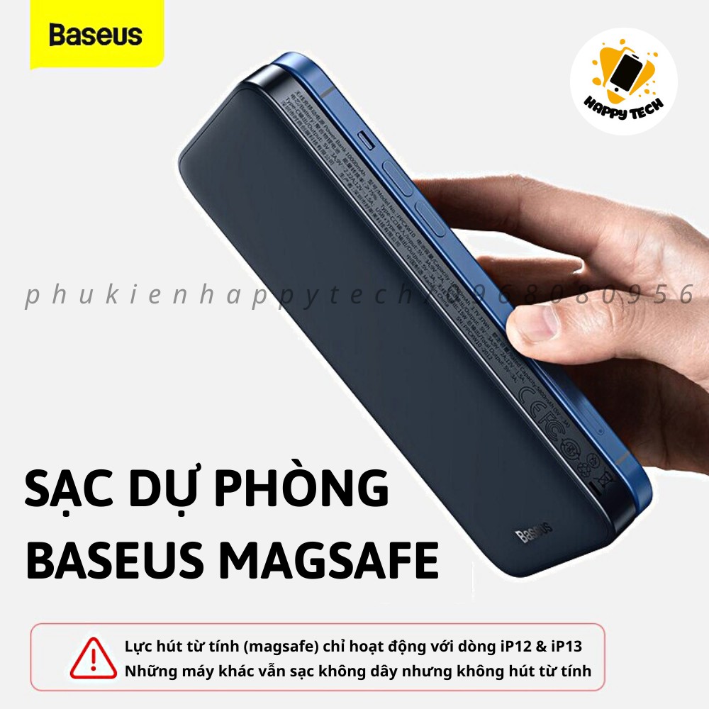 Pin sạc dự phòng không dây BASEUS sạc nhanh từ tính 10000mah Magsafe Wrieless 12 13 Promax