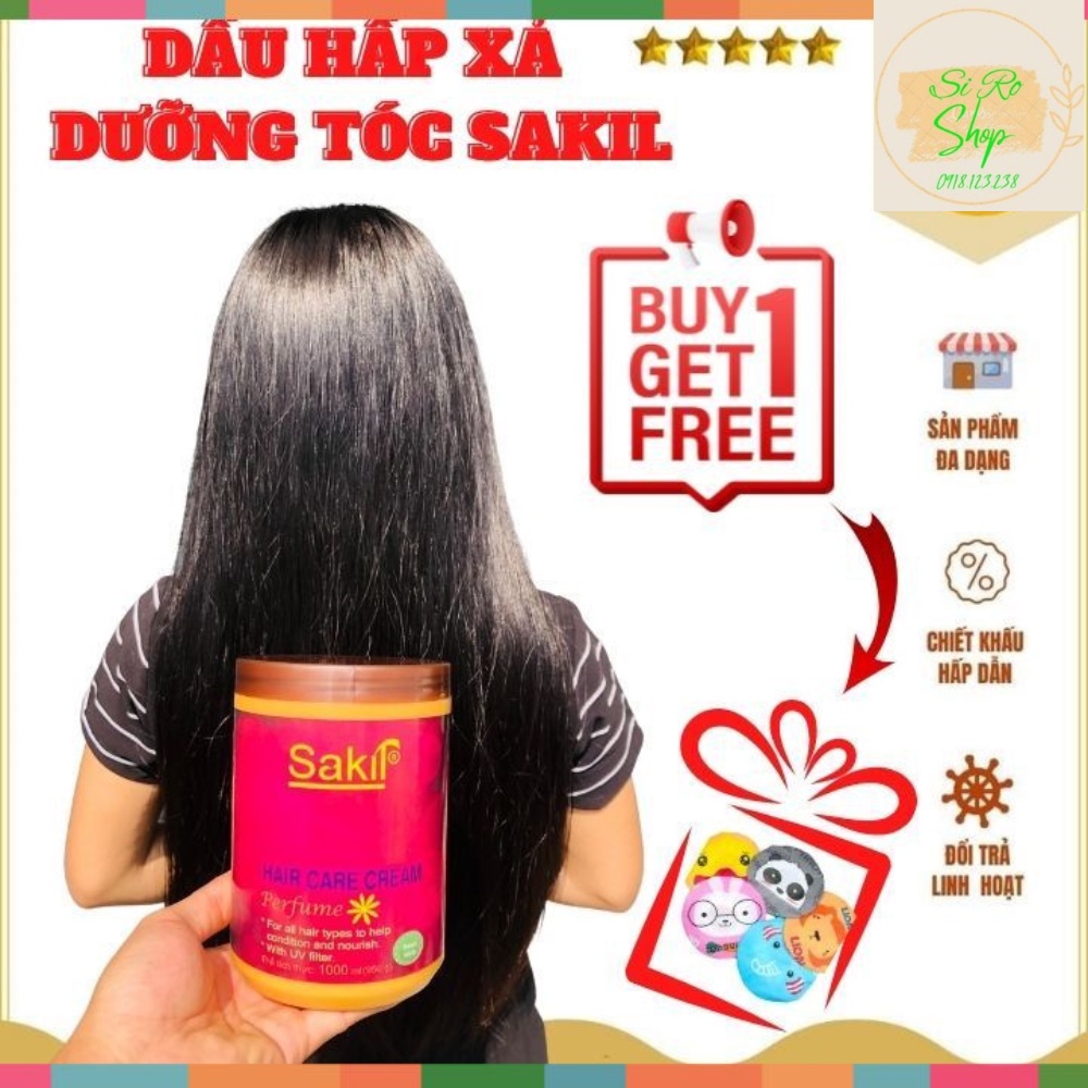 Kem ủ tóc Collagen Sakil - dưỡng tóc mềm mượt, phục hồi hư tổn, hủ 1000ml NCC Shopsiro