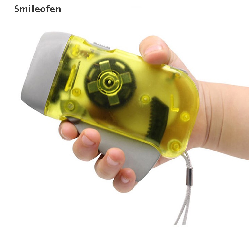 [Smileofen] Đèn Pin Dynamo 3 Bóng LED Nhấn Bằng Tay Mới Dùng Khi Đi Cắm Trại * On