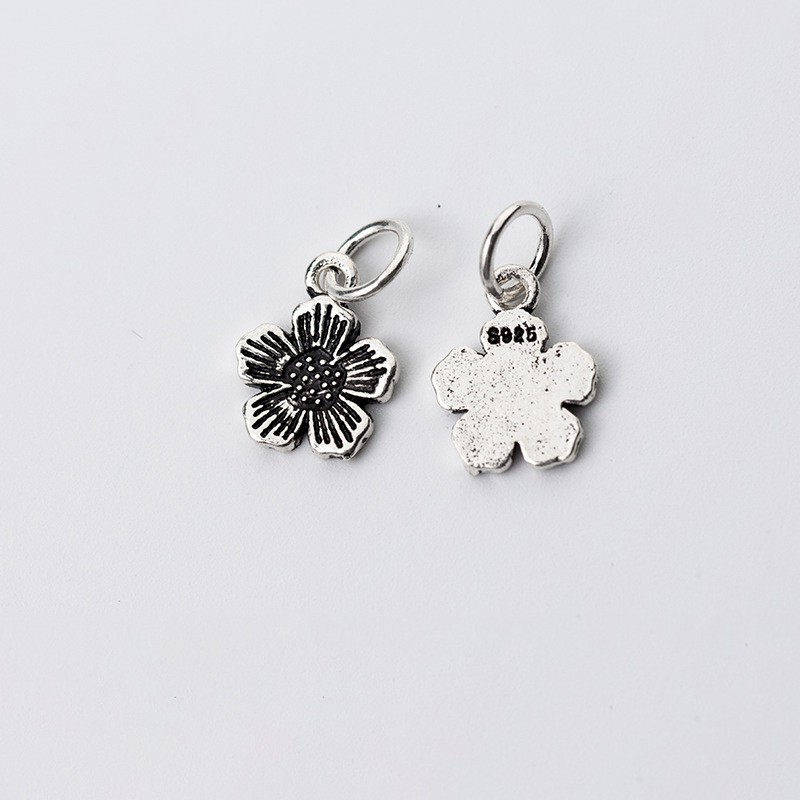 Charm bạc hoa 5 cánh mặt treo 1 (#3)