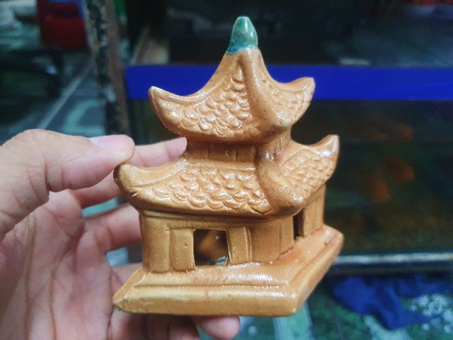 NHÀ ĐÌNH TRANG TRÍ HỒ CÁ NON BỘ DÀI 10CM CAO 9CM
