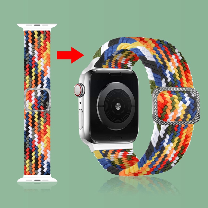 Dây Đeo Đồng Hồ Bằng Nylon Điều Chỉnh Được Cho Apple Watch Ultla Series 3 4 5 SE 6 7 8 44mm 40mm 42mm 38mm 45mm 49mm 41mm