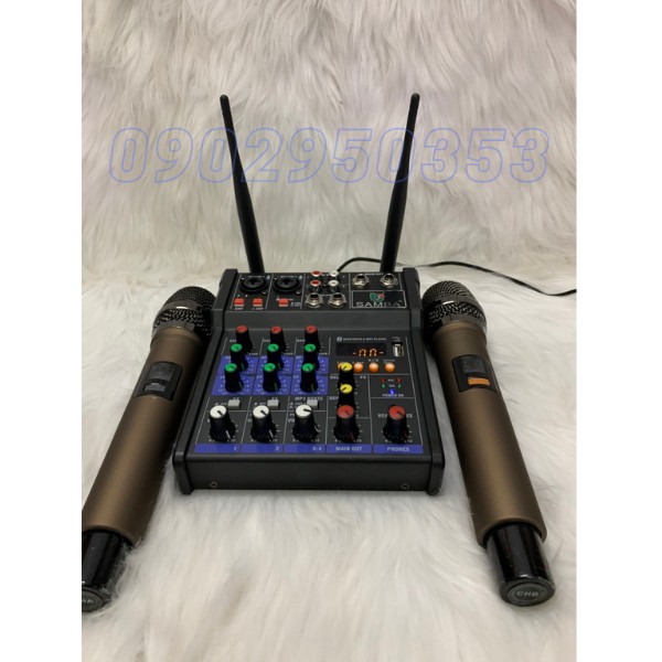 Bộ Mixer Livetream Samba G4 Bluetooth (Tặng kèm 2 Micro không dây cao cấp)