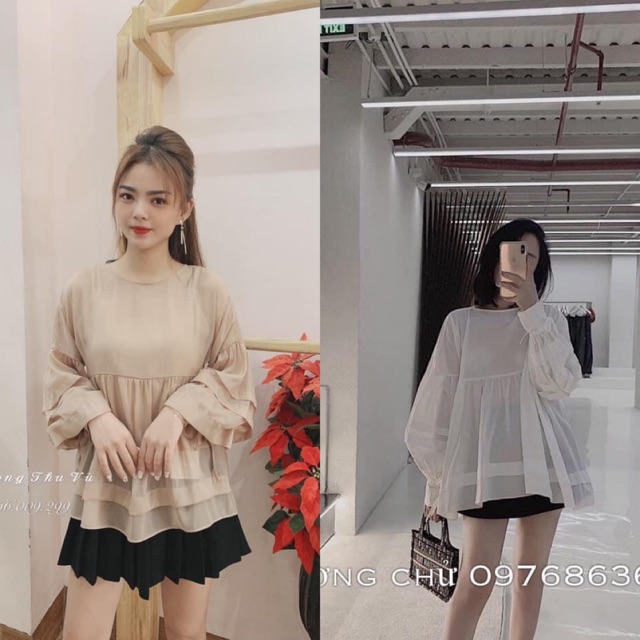 Áo tơ dáng babydoll siêu hot