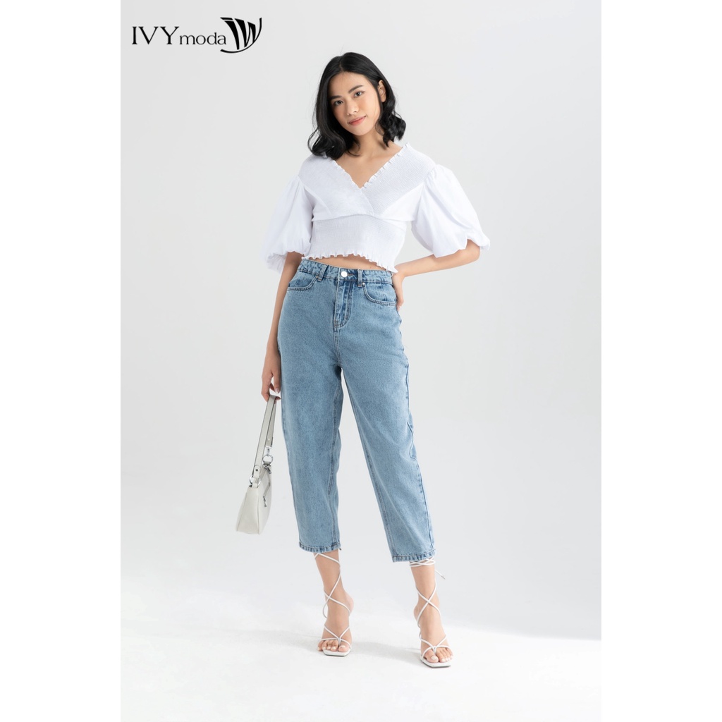 Quần jeans nữ ống đứng IVY moda MS 25B8015 | BigBuy360 - bigbuy360.vn