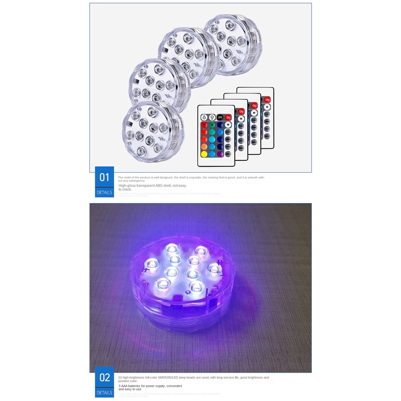 Đèn LED RGB Hình Nến Nhiều Màu Sắc Kèm Điều Khiển Từ Xa Chống Thấm Nước Tiện Dụng Cho Bể bơi / Hồ Bơ