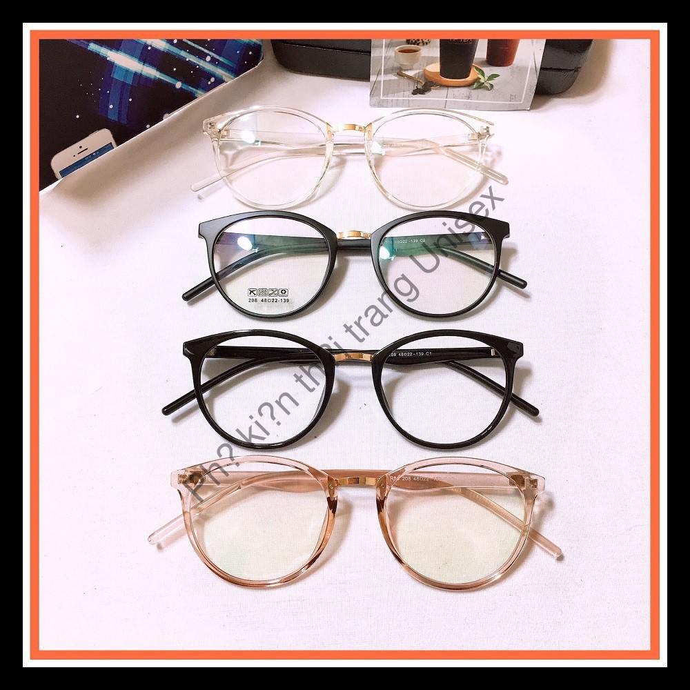 Gọng kính cận mắt tròn nam nữ nhựa dẽo Liupeyewear 208 nhận cắt mắt cận loạn viễn