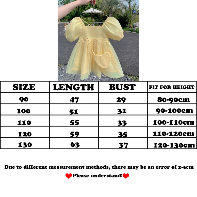 Đầm Công Chúa Tay Phồng Ngắn Màu Trơn Thời Trang Mùa Hè Hàn Quốc Mới Cho Bé Gái