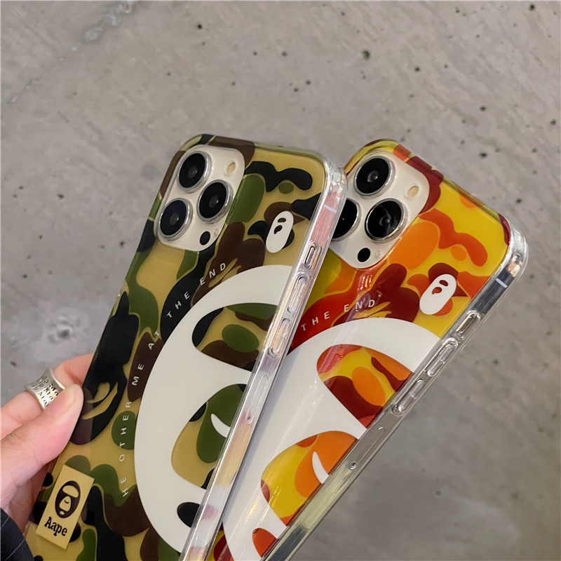 Thời Trang Ốp Điện Thoại Chống Sốc Họa Tiết bape Rằn Ri Cho iphone 15 14 13 12 11 pro max 12pro 13pro 13promax 12promax