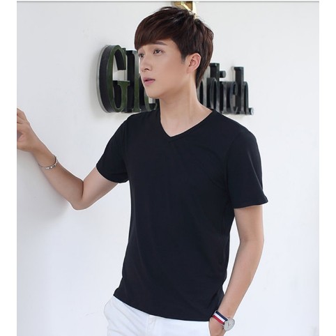 áo thun nam trơn cổ tim