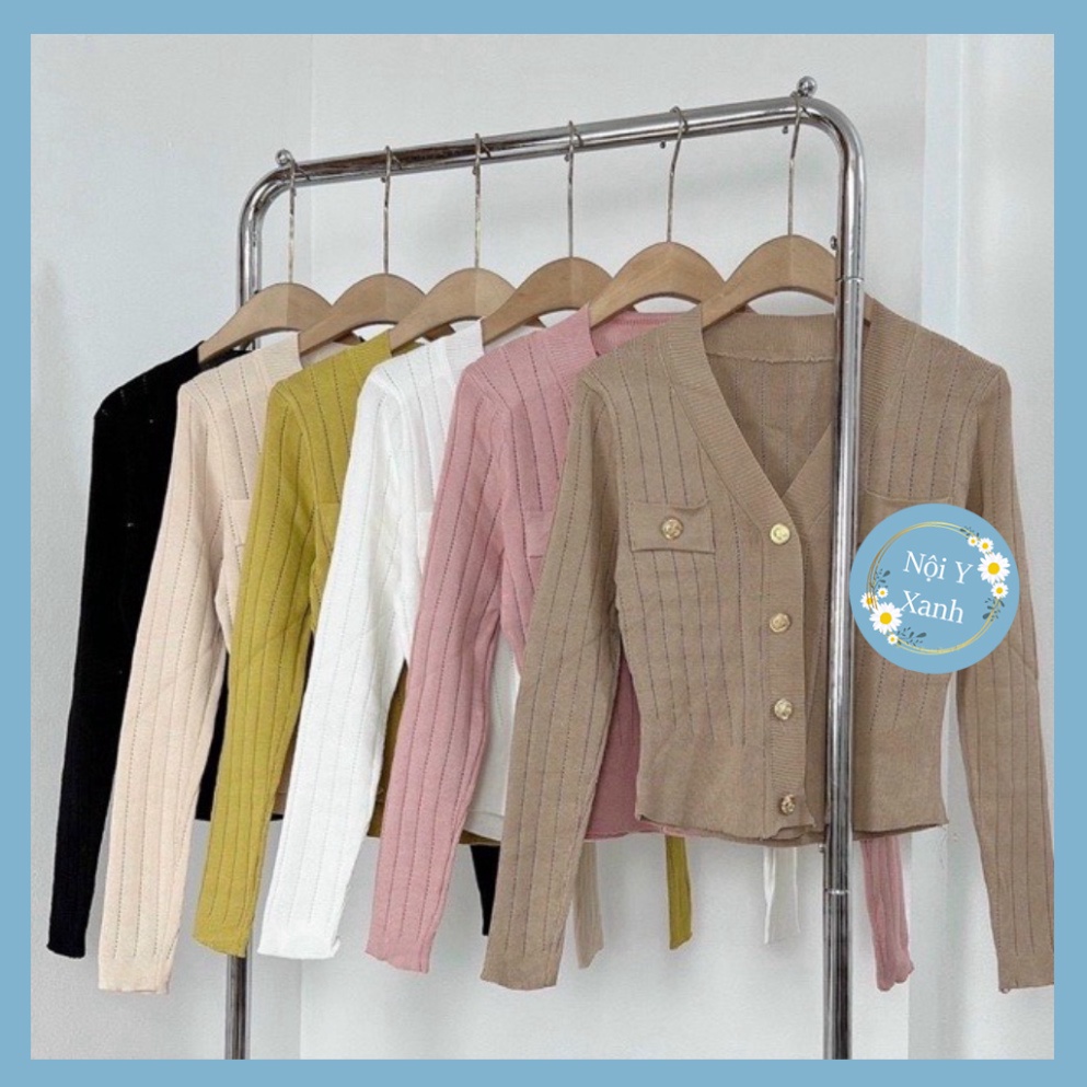 áo len tăm mongtoghi cổ V phối cúc đồng hàng QCCC chất đẹp A313 noiyxanh hot trend, phom đẹp, chất đẹp