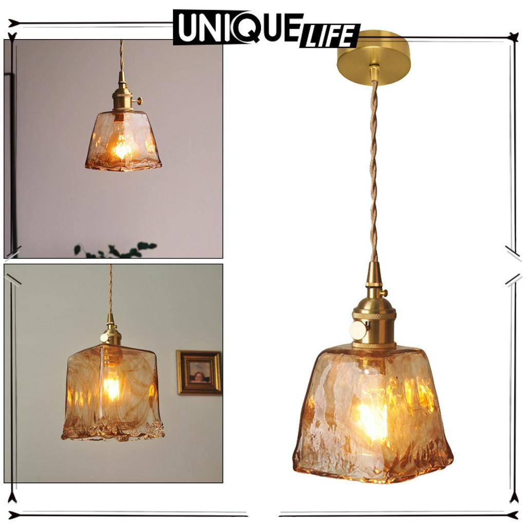 Đèn treo thủy tinh trang trí phong cách vintage cho phòng khách phòng ngủ